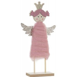 ANGEL DE MADERA DECORACIÓN NAVIDEÑA 13X4,5X26,5CM