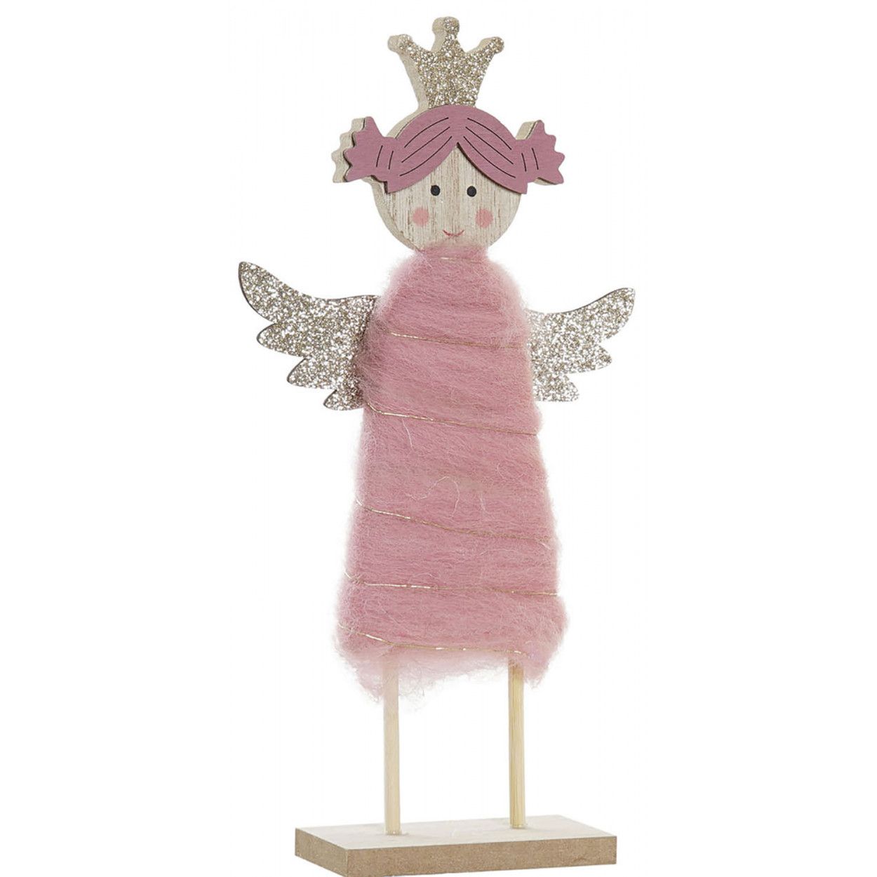 ANGEL DE MADERA DECORACIÓN NAVIDEÑA 13X4,5X26,5CM