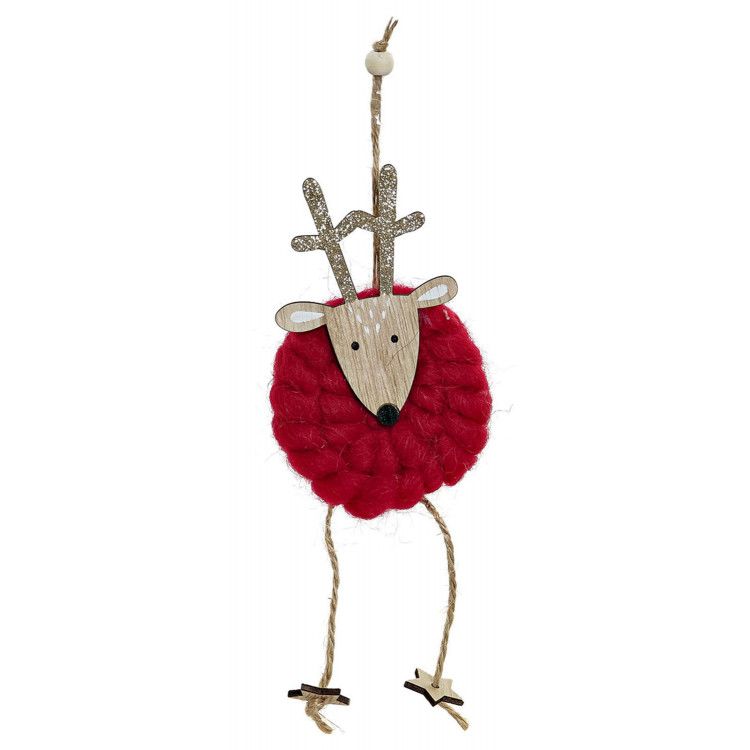 DECORACIÓN RENO NAVIDEÑO COLGANTE 8X3X26CM