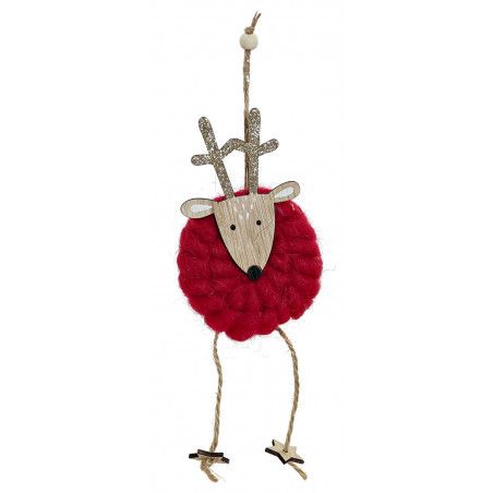 DECORACIÓN RENO NAVIDEÑO COLGANTE 8X3X26CM