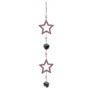 DECORACIÓN COLGANTE NAVIDEÑA PINK 9X4X50CM