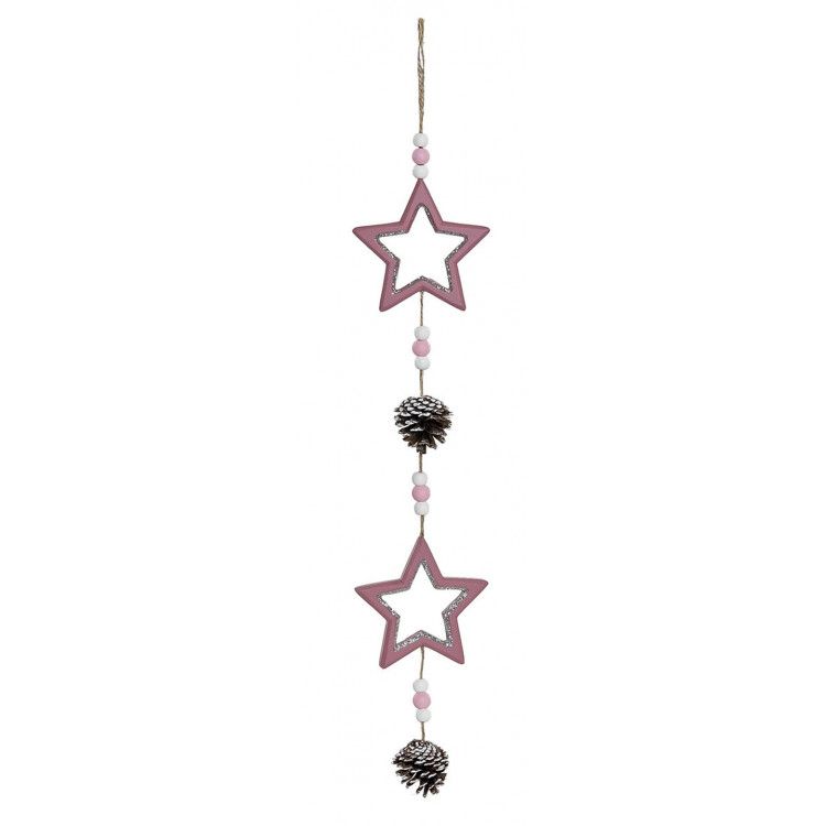 DECORACIÓN COLGANTE NAVIDEÑA PINK 9X4X50CM