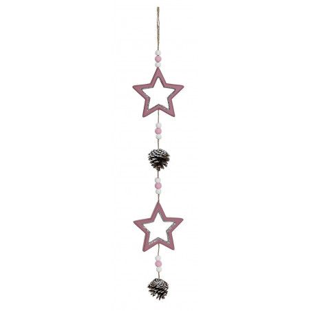 DECORACIÓN COLGANTE NAVIDEÑA PINK 9X4X50CM