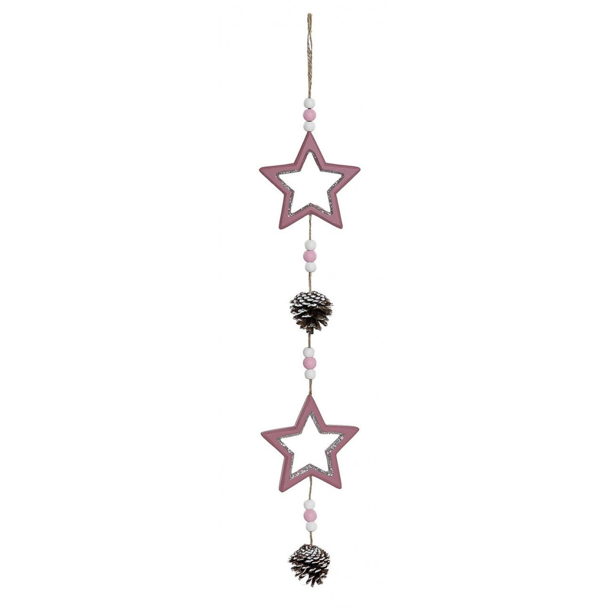 DECORACIÓN COLGANTE NAVIDEÑA PINK 9X4X50CM