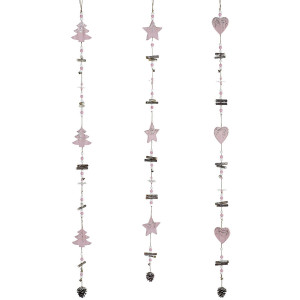 DECORACIÓN COLGANTE NAVIDEÑA PINK 8X1X120CM