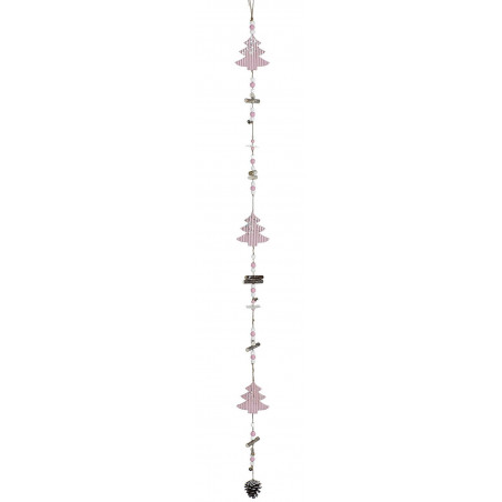 DECORACIÓN COLGANTE NAVIDEÑA PINK 8X1X120CM