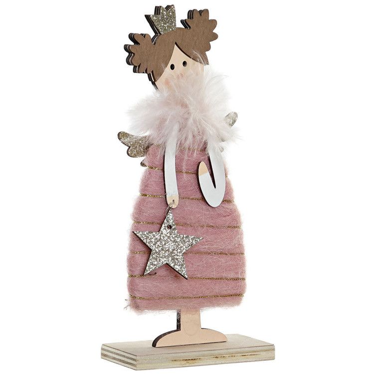 HADA DE MADERA DECORACIÓN NAVIDEÑA 8X4X20CM