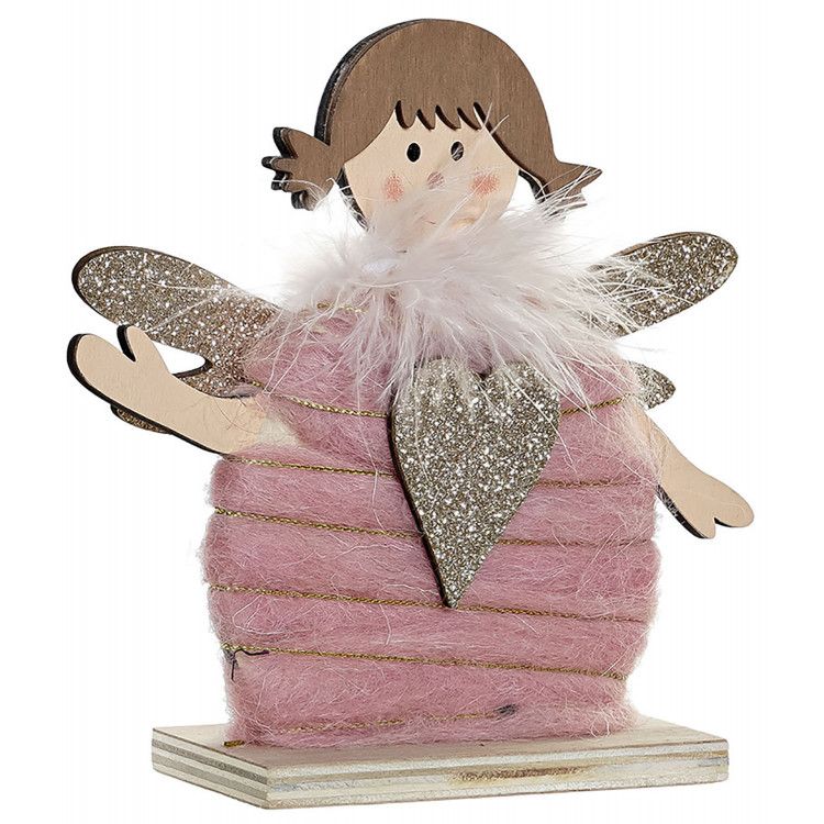 ANGEL DE MADERA DECORACIÓN NAVIDEÑA