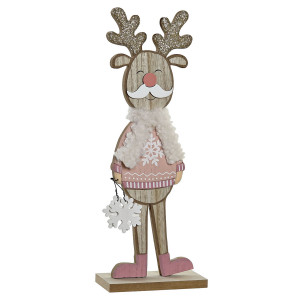RENO DE MADERA NOEL DECORACIÓN NAVIDEÑA 11X5X29CM