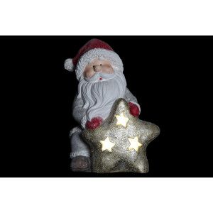 PAPA NOEL FIGURA DECORATIVA CON LUZ LED 26X19X31