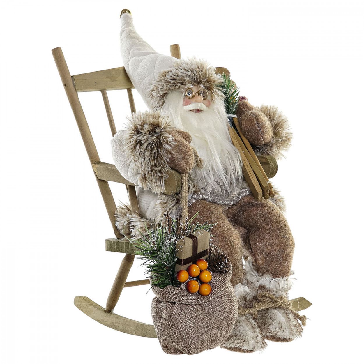 PAPA NOEL FIGURA DECORATIVA CON SILLA 23X23X35
