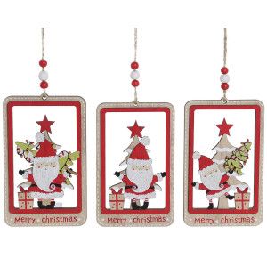 DECORACIÓN COLGANTE NAVIDEÑA NOEL 8x0,5x13CM
