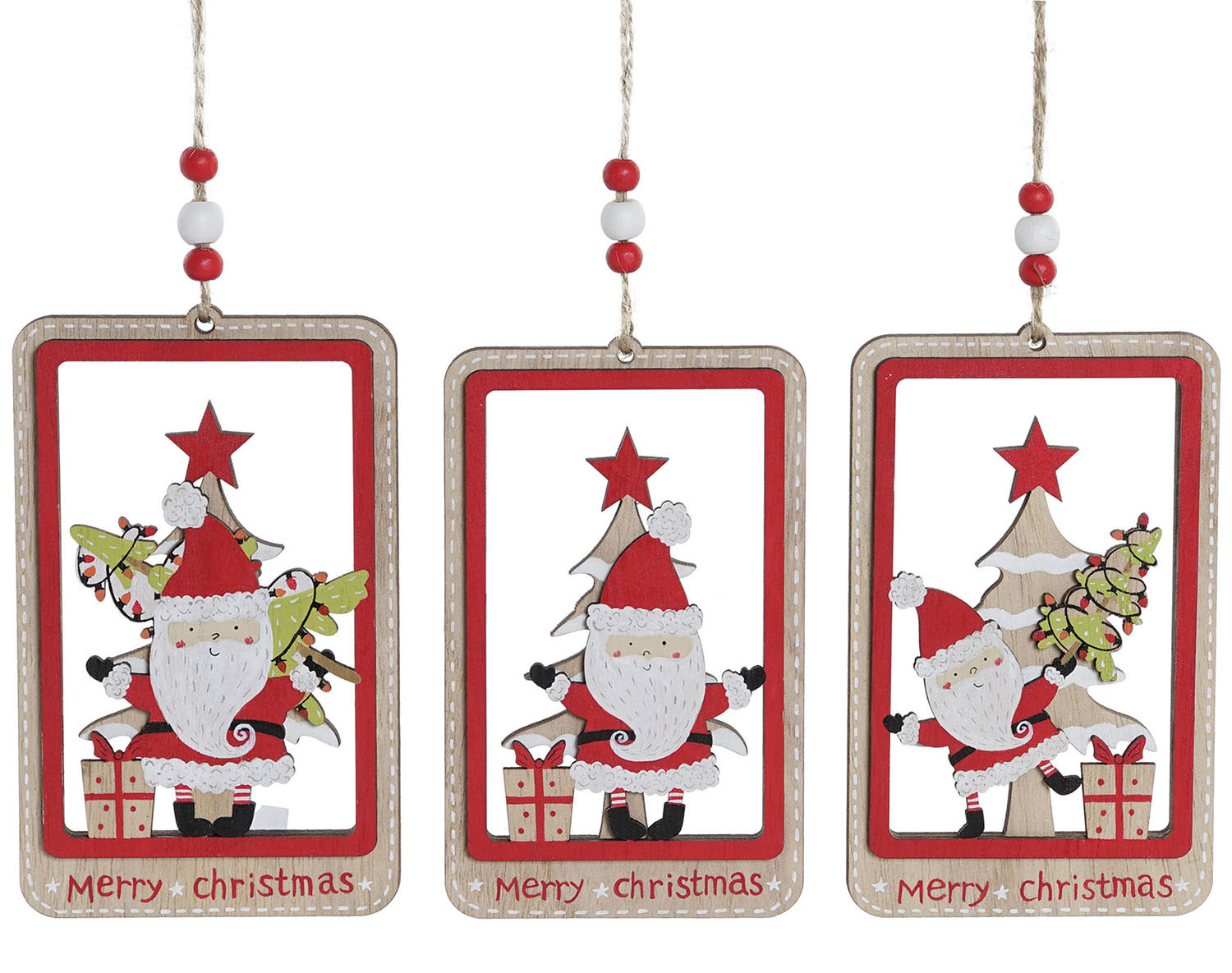 DECORACIÓN COLGANTE NAVIDEÑA NOEL 8x0,5x13CM