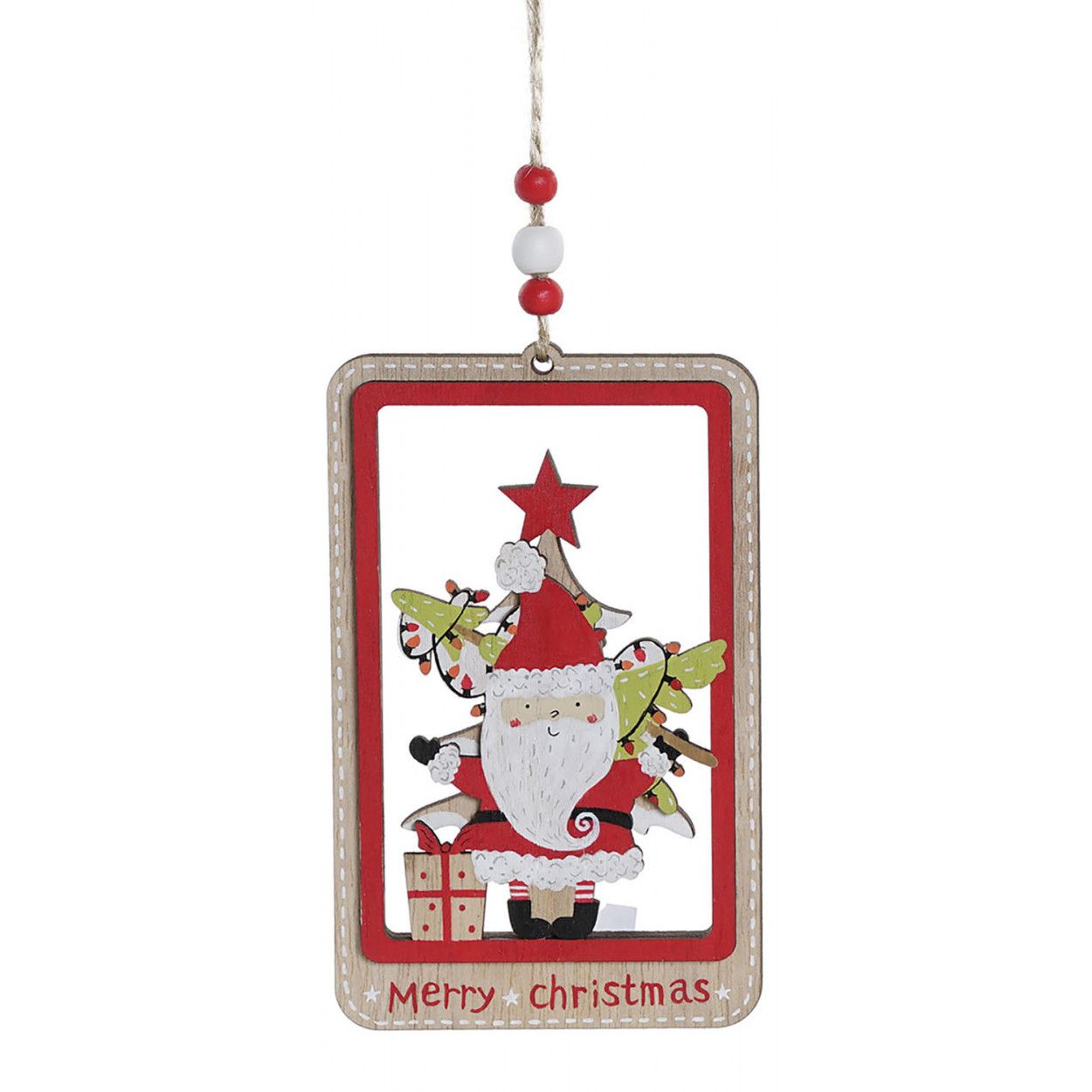 DECORACIÓN COLGANTE NAVIDEÑA NOEL 8x0,5x13CM