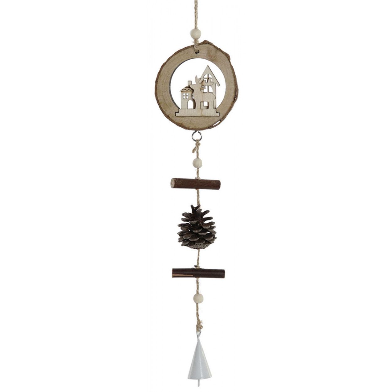 DECORACIÓN COLGANTE NAVIDEÑA TRONCO 8x4x42CM