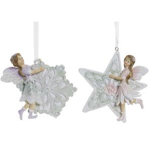 DECORACIÓN COLGANTE RESINA NAVIDEÑA HADA 9x3x9CM