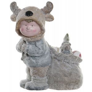 FIGURA NAVIDEÑA NIÑOS SACO REGALOS ORIGINAL 31X20X38CM
