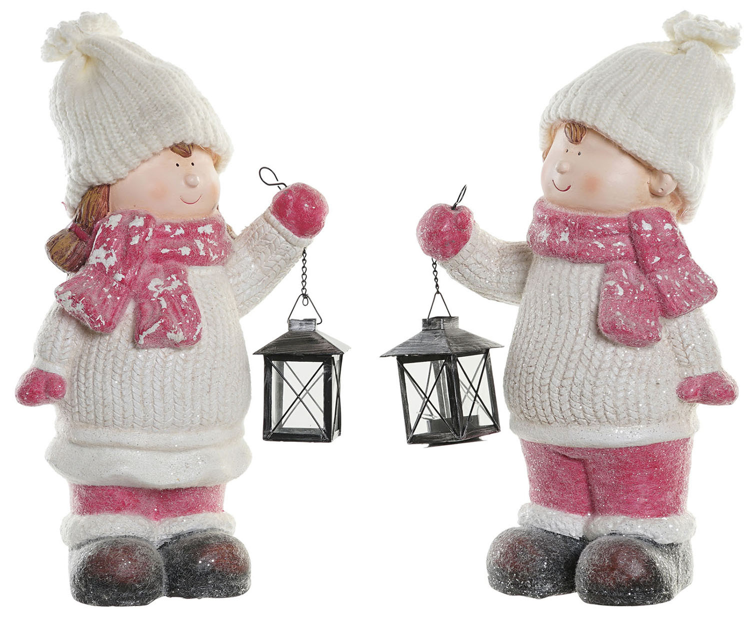 FIGURA NAVIDEÑA NIÑOS CON LED ORIGINAL 24x12x42CM