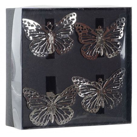 SERVILLETERO INDIVIDUAL JUEGO DE 4 MARIPOSAS 14X14X5CM