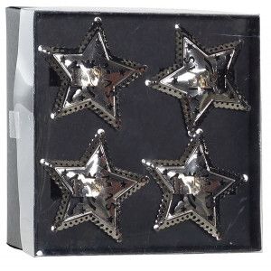 SERVILLETERO INDIVIDUAL JUEGO DE 4 ESTRELLA 14X14X5CM