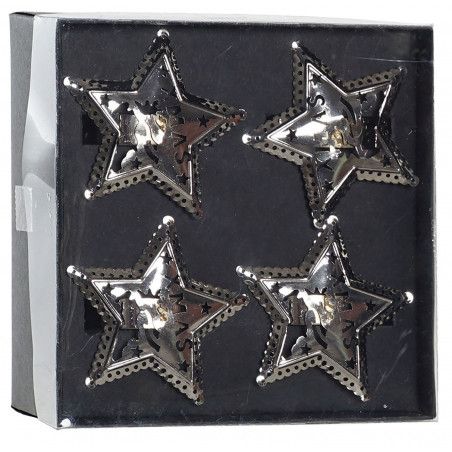 SERVILLETERO INDIVIDUAL JUEGO DE 4 ESTRELLA 14X14X5CM