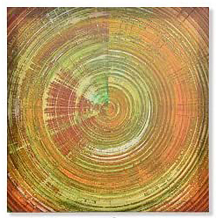 CUADRO DORMITORIO LIENZO CÍRCULO ABSTRACTO TIME 40X40CM