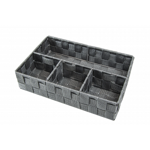 CESTA DE ALMACENAJE GRIS 4 COMPARTIMENTOS