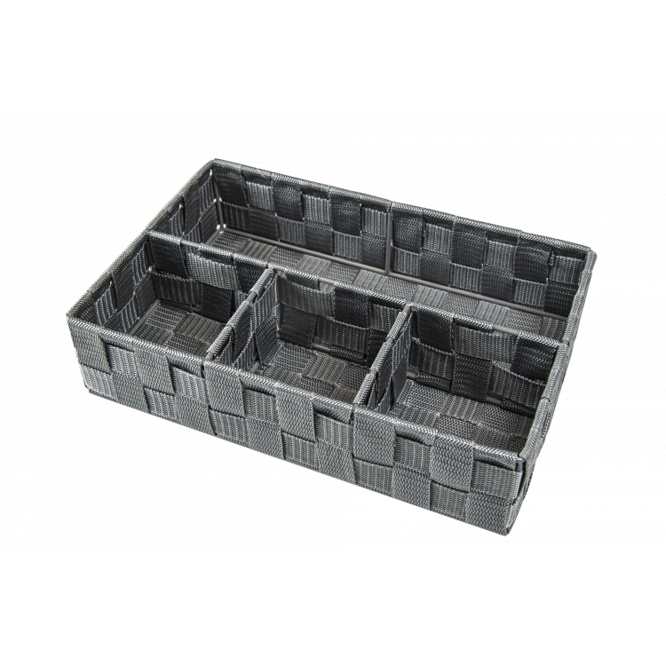 CESTA DE ALMACENAJE GRIS 4 COMPARTIMENTOS