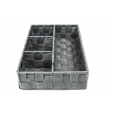 CESTA DE ALMACENAJE GRIS 4 COMPARTIMENTOS