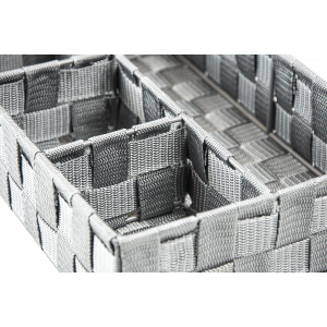 CESTA DE ALMACENAJE GRIS 4 COMPARTIMENTOS