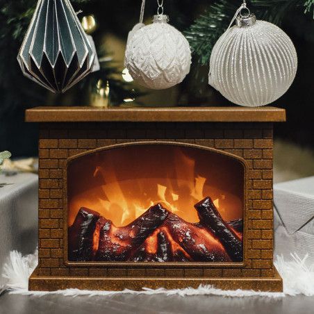 DECORACIÓN NAVIDEÑA DE CHIMENEA CON LUZ CALY