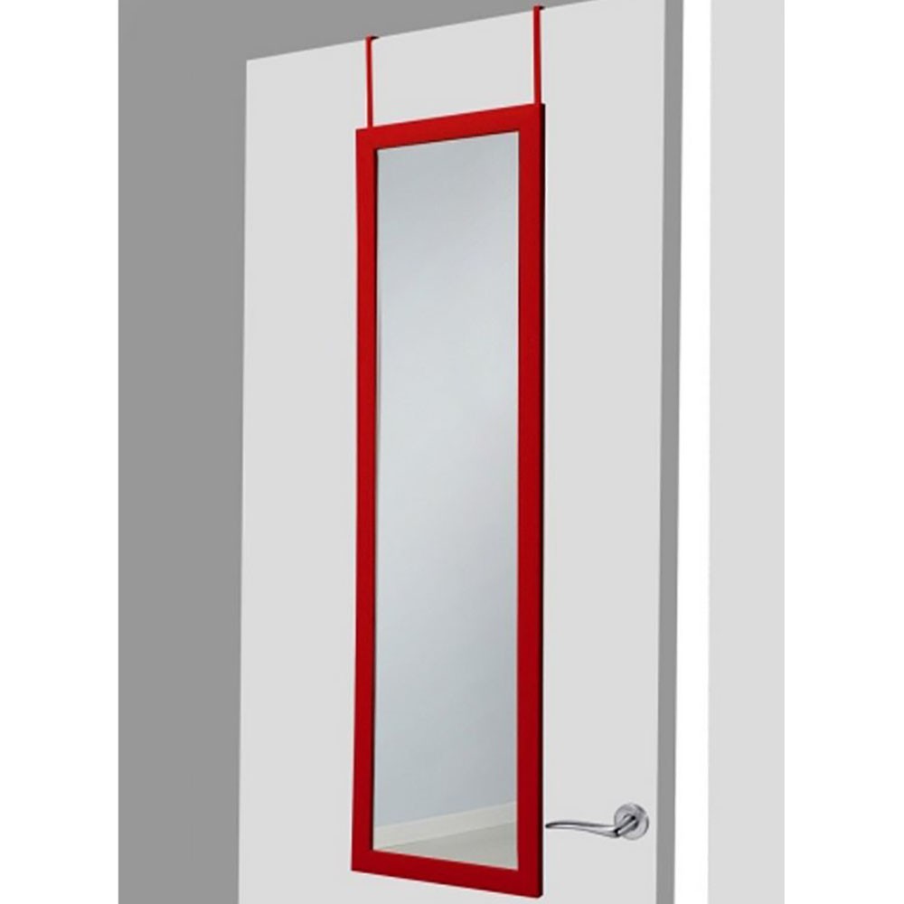 Miroir de porte rouge sans trous 37x128 cm