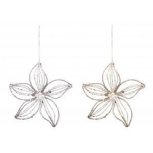 FLOR RELUCIENTE DECORACIÓN NAVIDEÑA Ø15