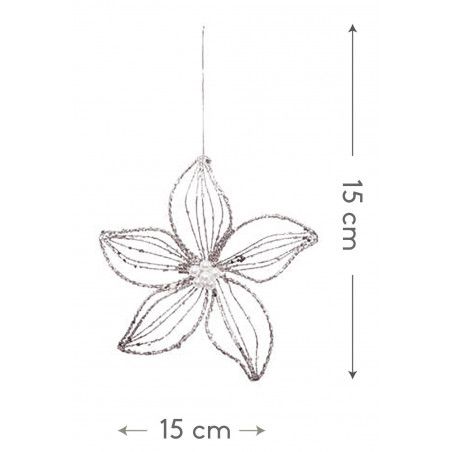 FLOR RELUCIENTE DECORACIÓN NAVIDEÑA Ø15
