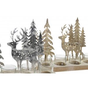 PORTAVELAS NAVIDEÑO DECO 28X10X21
