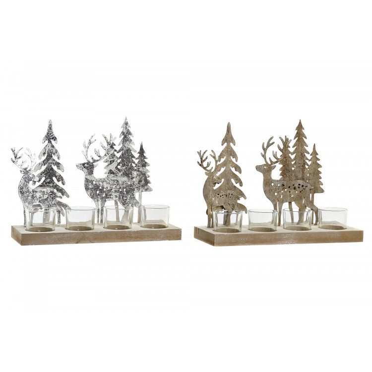 PORTAVELAS NAVIDEÑO DECO 28X10X21
