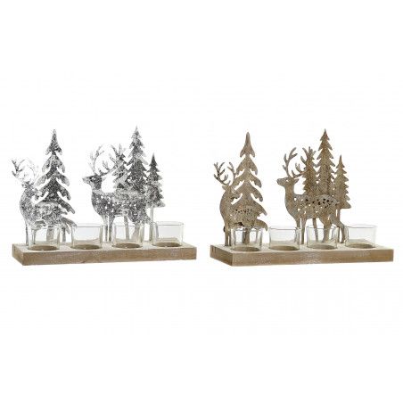 PORTAVELAS NAVIDEÑO DECO 28X10X21
