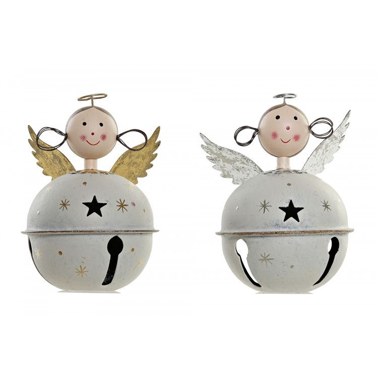 ANGEL CASCABEL ADORNO NAVIDEÑO DE METAL 9X9X13