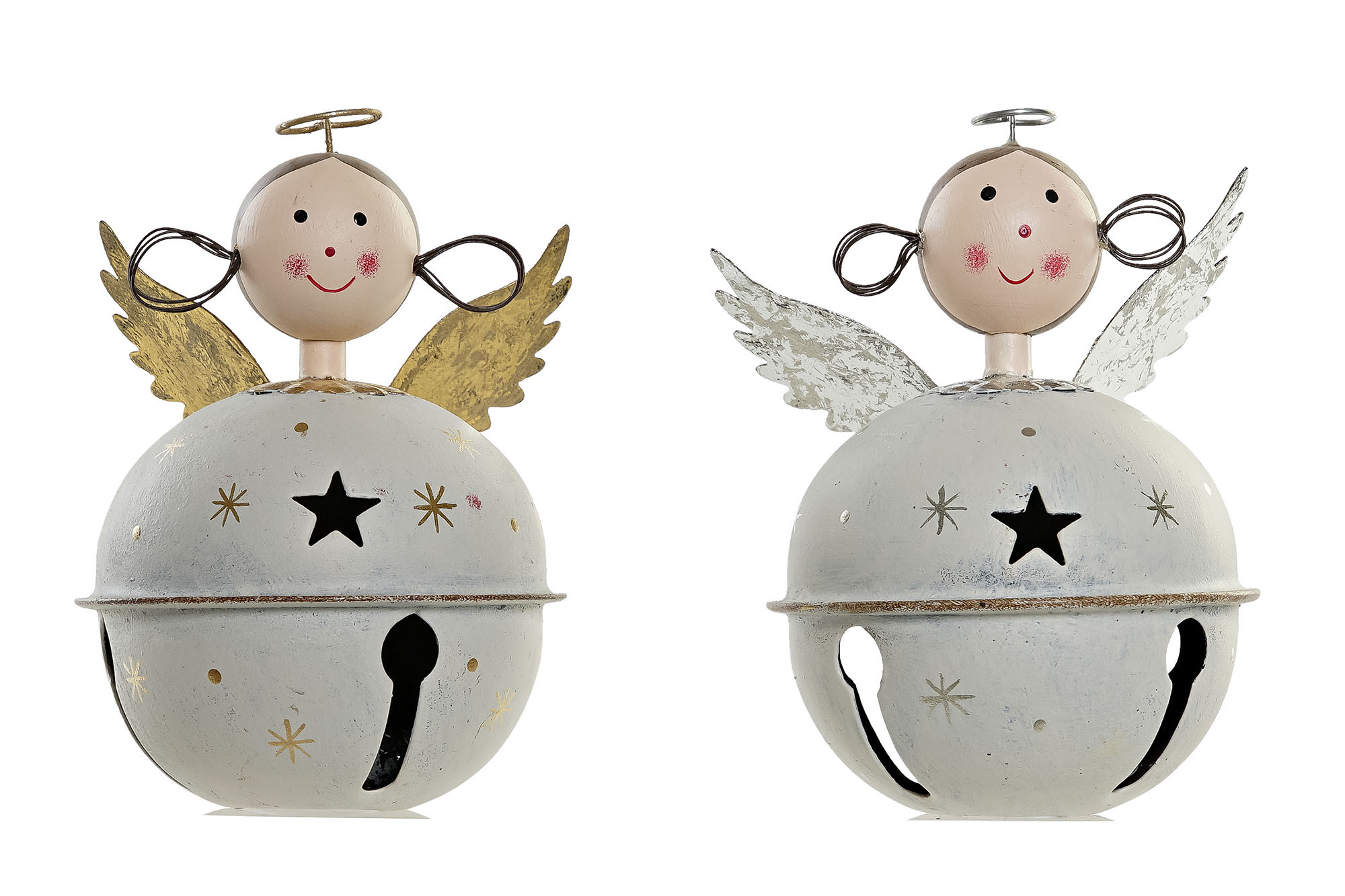 ANGEL CASCABEL ADORNO NAVIDEÑO DE METAL 9X9X13