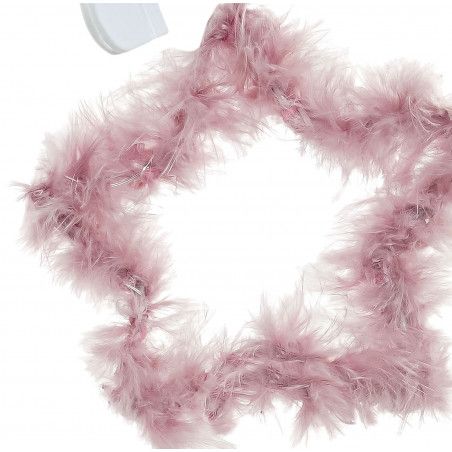 DECORACIÓN COLGANTE ESTRELLA PLUMAS LED 17CM