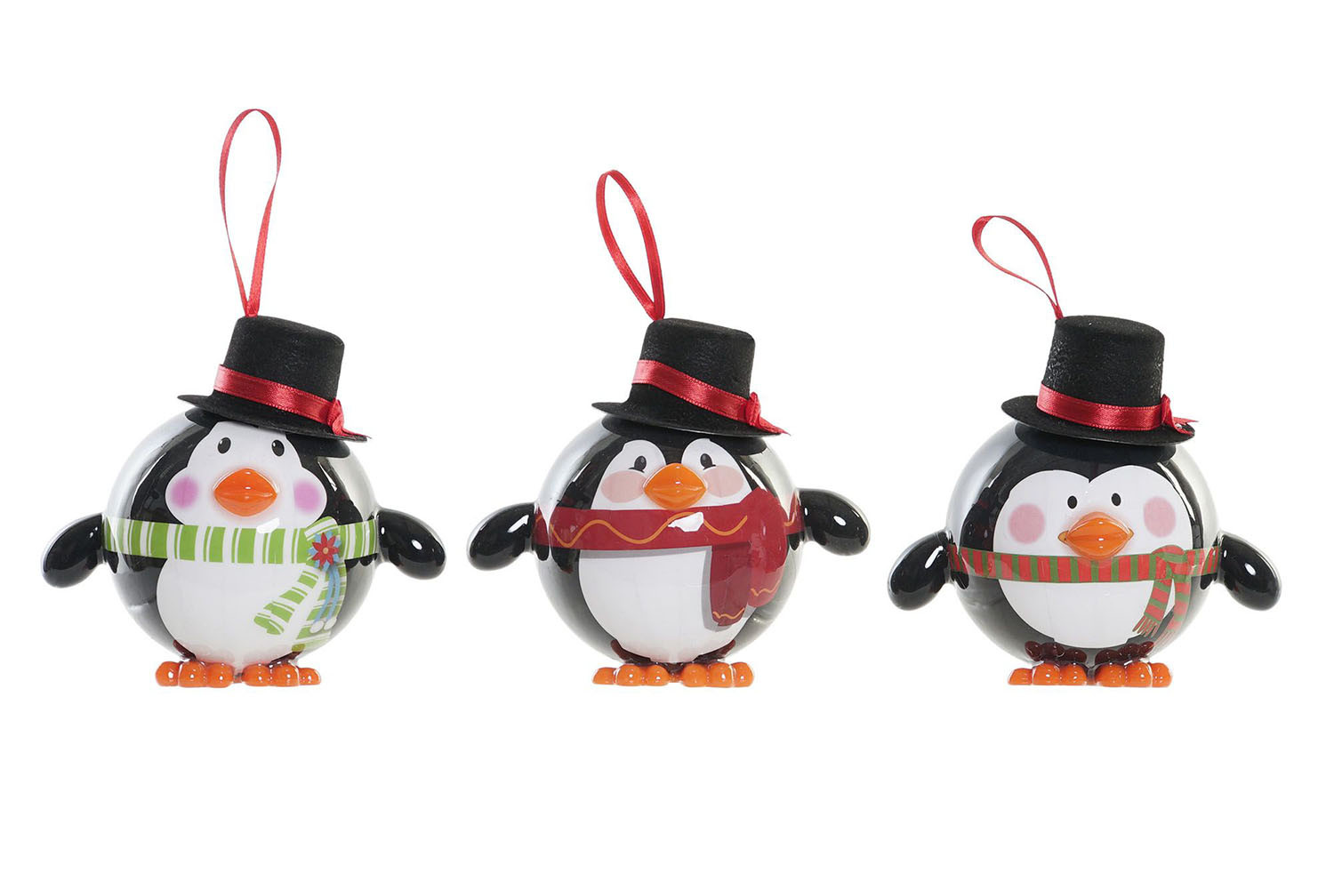 BOLAS DE NAVIDAD PINGUI LED 11X8X15CM