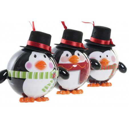 BOLAS DE NAVIDAD PINGUI LED 11X8X15CM