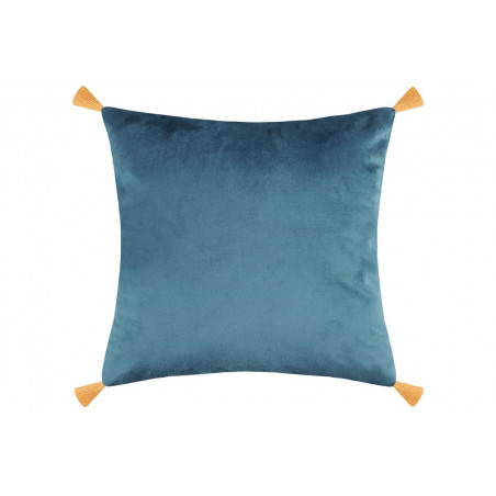 COJÍN AZUL Y DORADO ESTELAR FLECOS ELEGANTE 40X40CM