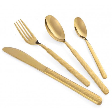 CUBIERTOS GOLD 16 PIEZAS INOX