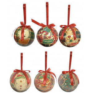 BOLAS DE NAVIDAD RENO MULTICOLOR SET 14 ø7,5CM