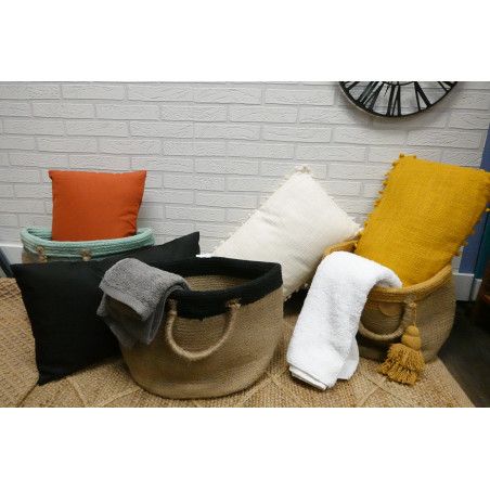 CESTA YUTE ALMACENAMIENTO CON FLECOS 30CM VENUTA