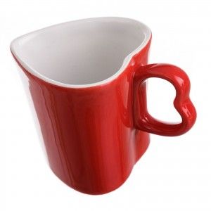 Tasse de Café Romantique en Céramique Naturelle de Couleur Rouge avec Plateau de jeu de Cinq Unités