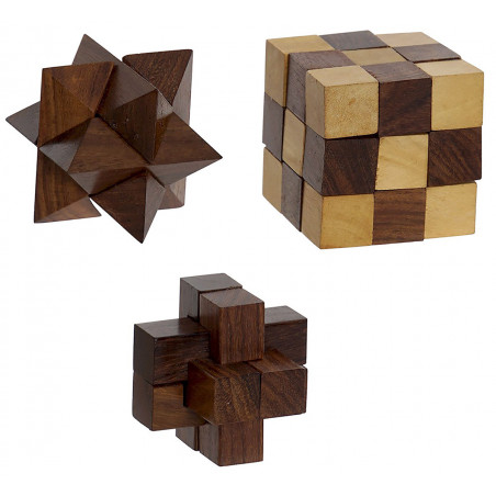 JUEGO ROMPECABEZAS MADERA SHEESHAM 17X7X6,5CM
