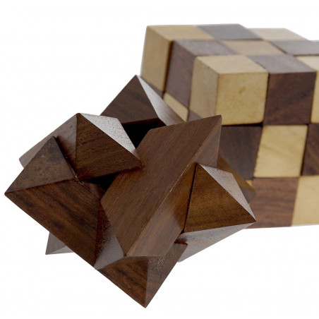 JUEGO ROMPECABEZAS MADERA SHEESHAM 17X7X6,5CM