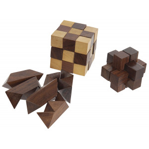 JUEGO ROMPECABEZAS MADERA SHEESHAM 17X7X6,5CM